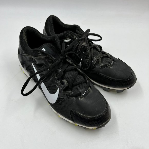 Nike Softball Cleats Womens 8.5 Black White 684680-010 Hyperdiamond Keystone - Picture 1 of 8